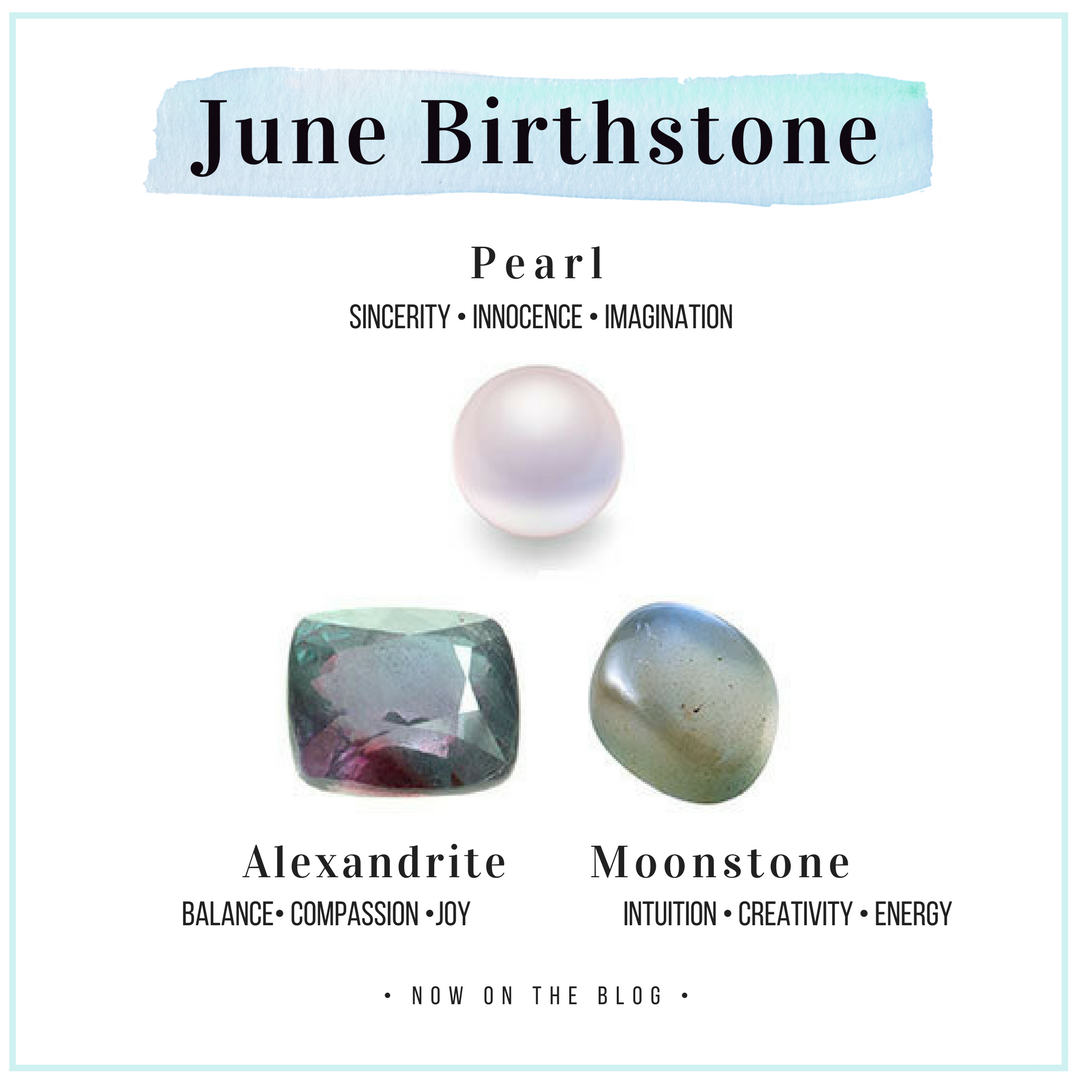June Birthstone - Pearl, Alexandrite & Moonstone
