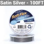 Soft Flex Satin Silver Beading Wire - Heavy Diameter 100ft
