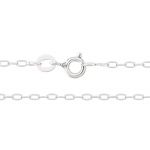 Sterling Silver Finished Paperclip Chain with Spring Ring - 18"