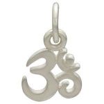 Sterling Silver Tiny Om Charm - 9x7MM