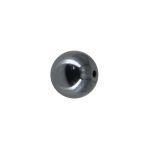 Sterling Silver Shiny Oxidized Round Bead with .8mm Hole - 6mm