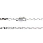 Sterling Silver Finished E-Coat Paperclip Chain with Lobster Claw Clasp 16"