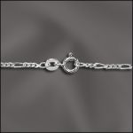 STERLING SILVER FINISHED FIGARO CHAIN - 18"