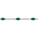 Sterling Silver Turqouise Enamel Paperclip Chain