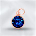 Sterling Silver 6mm Mini Charm - CZ September Sapphire(Rose Gold Plated)