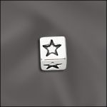 STERLING SILVER 4.5MM STRAIGHT EDGE ALPHA CUBE STAR W/3MM HOLE
