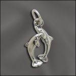 STERLING SILVER CHARM - SMALL PLAYFUL DOLPHINS