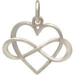 Sterling Silver Infinity Heart Charm - 16x15mm