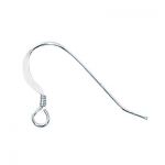Sterling Silver Ear Wire with Coil - .025"/.64mm/22 GA Round Wire