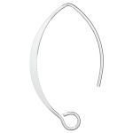 Sterling Silver Ear Wire - 25x18mm Backside Loop - .028"/.7mm/21GA
