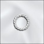 STERLING SILVER 17 GA .048"/7MM OD JUMP RING TWISTED - CLOSED