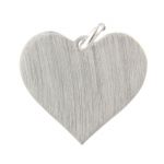 Sterling Silver Blank Engravable Brushed Finished Heart - 13x15mm w/ Open Jump Ring
