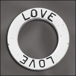 STERLING SILVER 22MM MESSAGE RING - LOVE