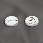 Sterling Silver 11mm Message Bead W/1.8mm Hole -Double Sided-Capricorn