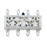 STERLING SILVER RECTANGLE FILIGREE CLASP W/4 RINGS