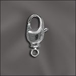 Base Metal Silver Plated Lobster Swivel Clasp with Ring - 15mm