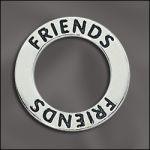 Sterling Silver 22Mm Message Ring - Friends