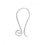 Sterling Silver Fancy Ear Wire - .028"/.7mm/21 GA Round Wire