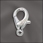 BASE METAL PLATED 12.5MM LOBSTER CLAW (SILVER PLATED)