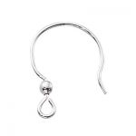 Sterling Silver Ear Wire with 3mm Ball - .032"/.8mm/20 GA Round WIre