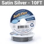 Soft Flex Satin Silver Beading Wire - Medium Diameter 10ft