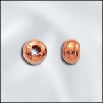 GENUINE COPPER 4.8MM SMOOTH RONDELLE BEAD W/1.5MM HOLE