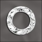 STERLING SILVER 16MM ROUND HAMMERED RING