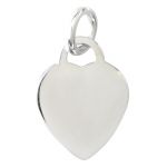 Sterling Silver Blank Engravable Heart Charm - 1mm/18 gauge thickness