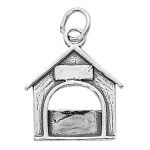 Sterling Silver - Dog House Frame Charm (Engraveable)