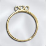 BASE METAL PLATED ADJUSTABLE RING SHANK W/3 RINGS (GOLD PLATED)