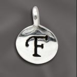 Sterling Silver Charm - 8MM Engraved Disc F