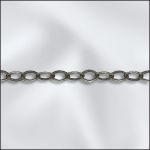 Base Metal Plated Fancy Flat Cable Chain (Antique Silver)