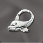 STERLING SILVER 13MM DOLPHIN SHAPE CLASP
