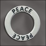Sterling Silver 22Mm Message Ring - Peace