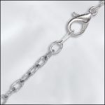 BASE METAL PLATED FINISHED DRAWN CABLE CHAIN - 18" (SILVER PLATED) W/LC