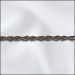 Base Metal Antique Silver Plated Fine Cable Chain