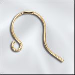 Base Metal Plated Ear Wire .028"/.7Mm/21 Ga Round Wire (Gold Plated)