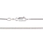 Sterling Silver Finished E-Coat Omega Neck Chain - 1.12mm w/ Lobster Claw Clasp 16"