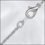 Base Metal Plated Finished Filed Cable Chain - 18" (Silver Plated) W/LC