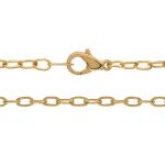 Base Metal Gold Plated Finished Paperclip Chain with Lobster Claw - 16"