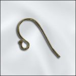 Base Metal Antique Brass Plated Ear Wire with 1mm Ball - .025"/.64mm/22 GA