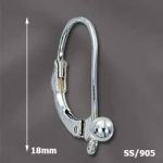 Sterling Silver Lever Back w/ 3mm Ball & Open Ring