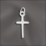 (D) Pewter Charm - Cross - Medium (Silver Plated)