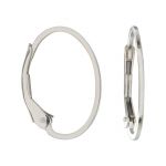 Sterling Silver Oval Interchangeable Lever Back - 17mm