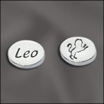 Sterling Silver 11mm Message Bead W/1.8mm Hole -Double Sided -Leo