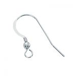 STERLING SILVER EAR WIRE .025"/.64MM/22 GA ROUND WIRE  W/3MM BALL & COIL