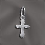 Base Metal Plated Charm - Cross (Silver Plated)