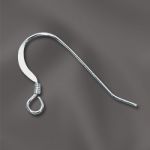 Silver Filled Ear Wire Flat with Coil - .025"/.64mm/22GA