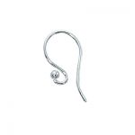 Sterling Silver Ear Wire with 2mm Ball - .028"/.7mm/21 GA Round Wire Loop