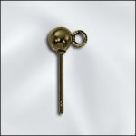 BMP ANTIQUE BRASS 4MM BALL POST WITH CLOSED RING